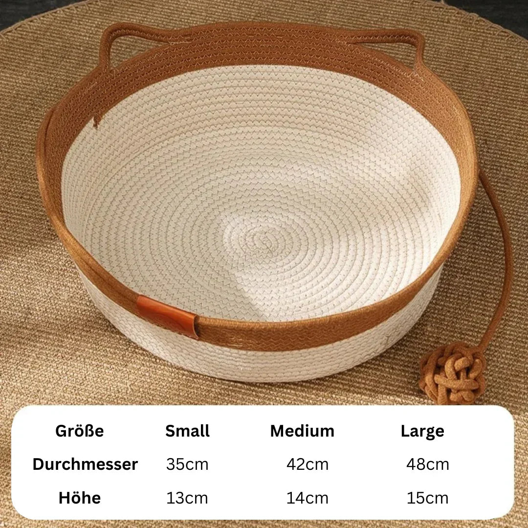 Handwoven Cotton Rope Cat Bed – DreamNest Charly