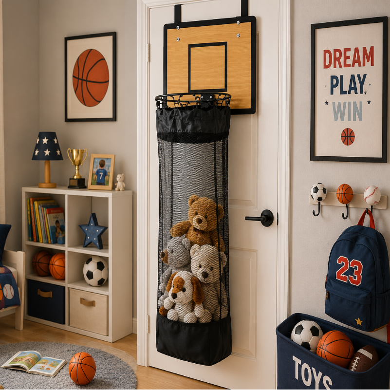 Hanging Storage Organizer | Basketball Design | For Laundry & Toys