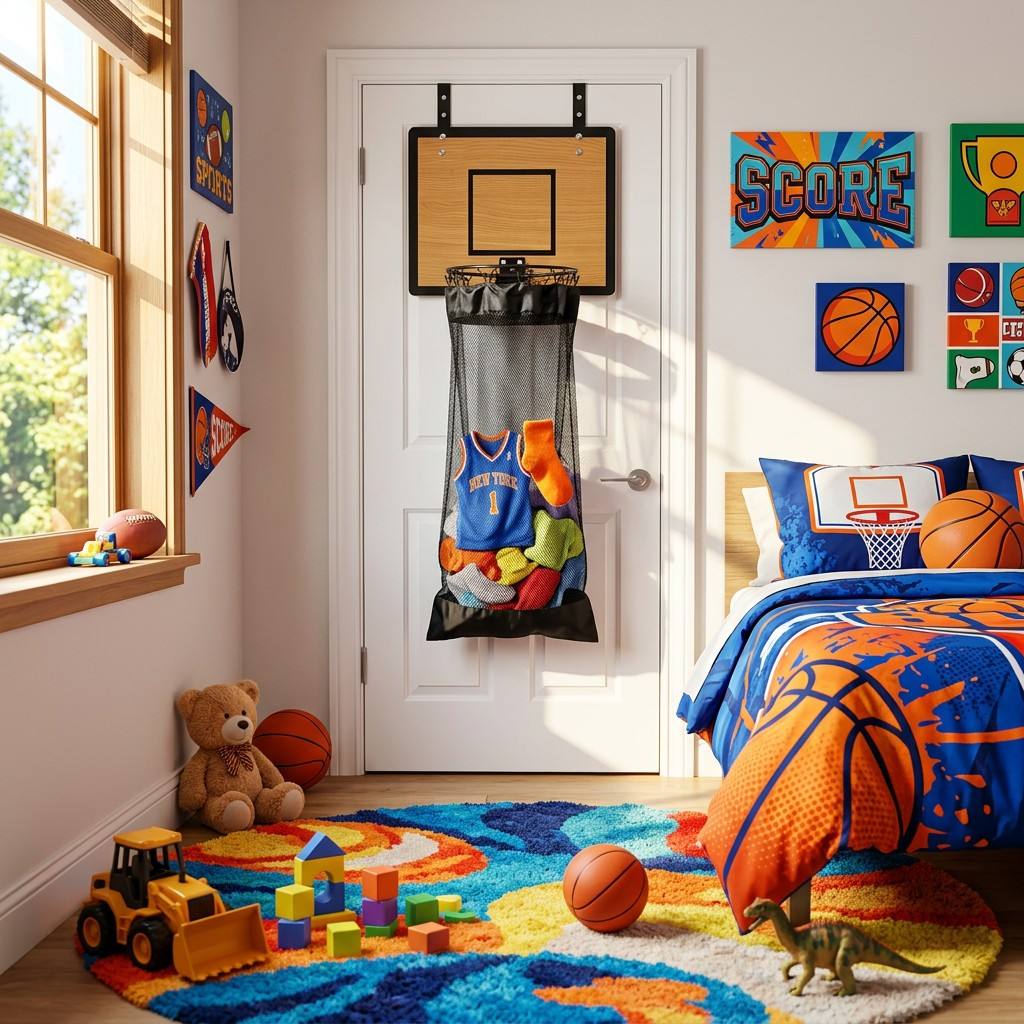 Hanging Storage Organizer | Basketball Design | For Laundry & Toys
