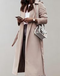 Hannah - Elegant Women's Long Belted Coat