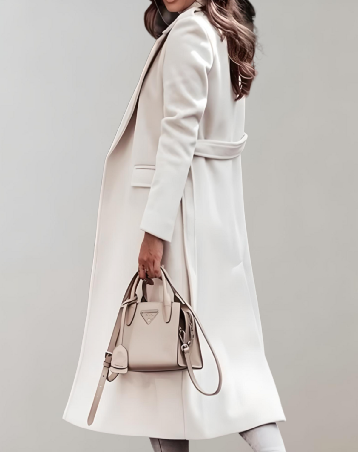 Hannah - Elegant Women's Long Belted Coat