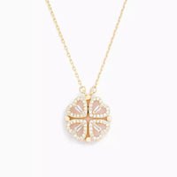 Heart Necklace with Convertible Pendant and Sparkling Lucky Motif