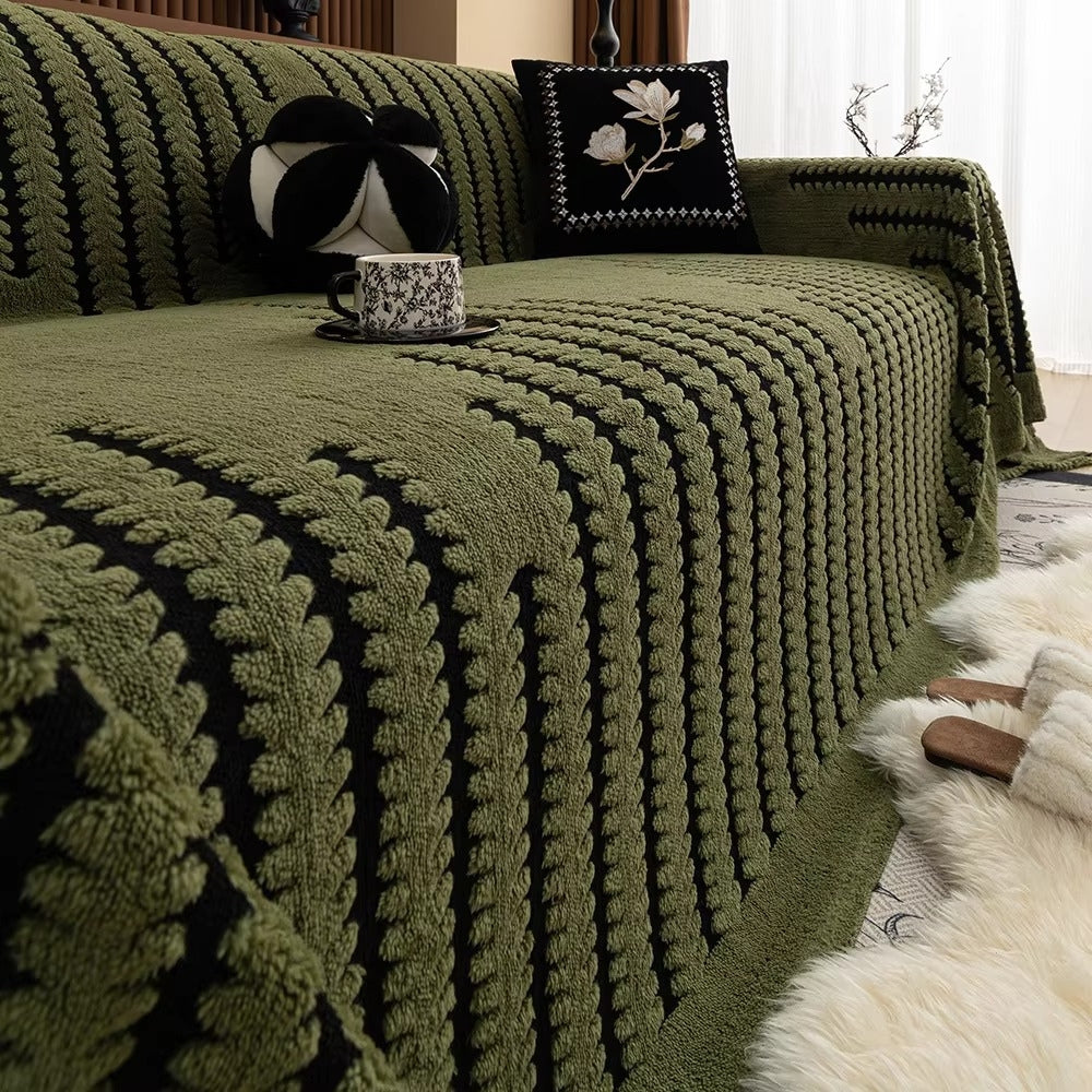 Heritage Plush Tufted Sofa Cover