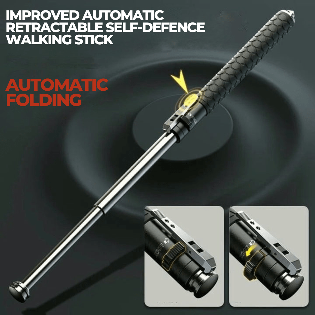 HIKESHIELD - Adjustable Alloy Steel Hiking Stick with Anti-Slip Handle for Stable Support While Hiking and Traveling