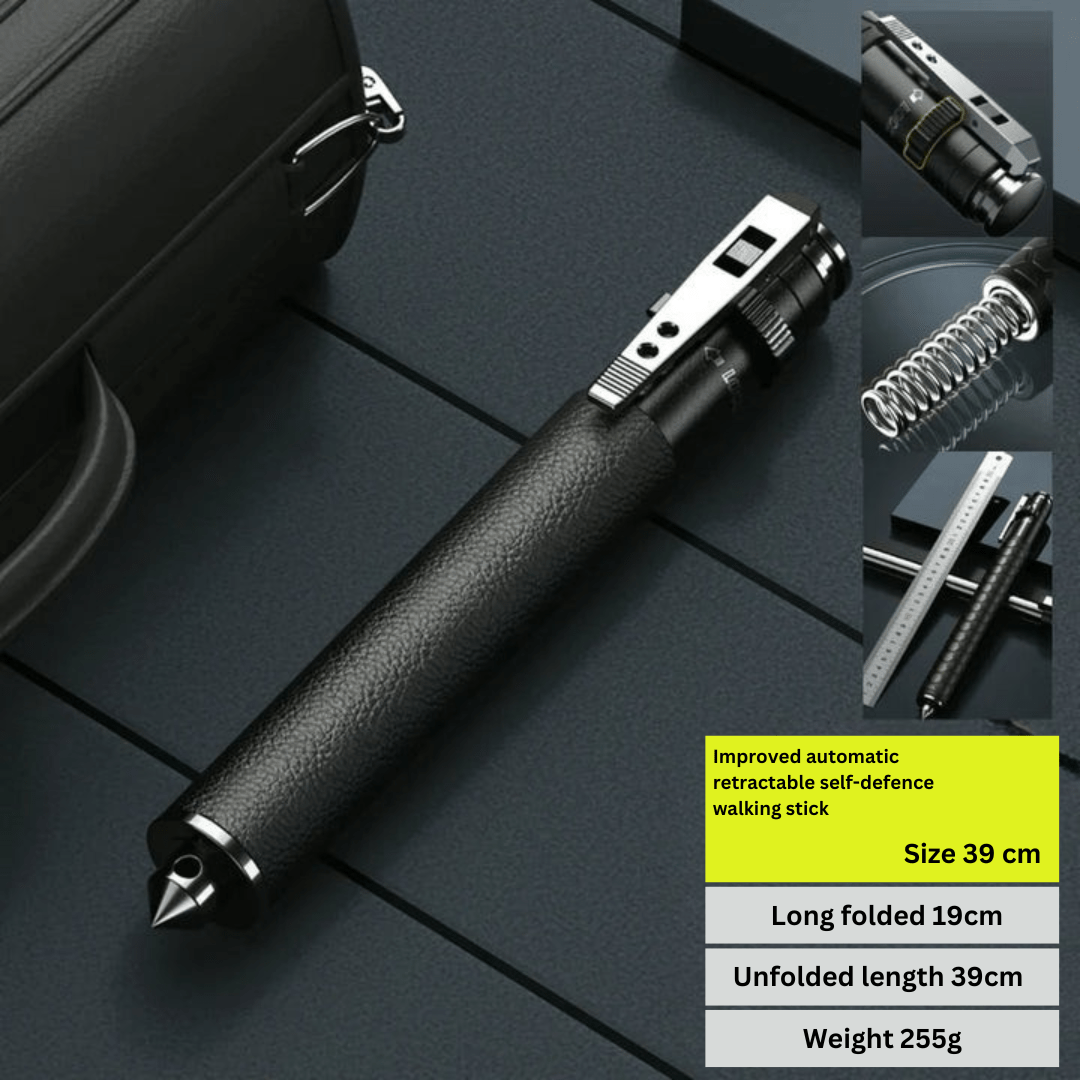 HIKESHIELD - Adjustable Alloy Steel Hiking Stick with Anti-Slip Handle for Stable Support While Hiking and Traveling