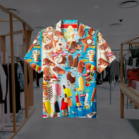 Sisica | Men's Fun Ice Cream Print Short Sleeve Shirt