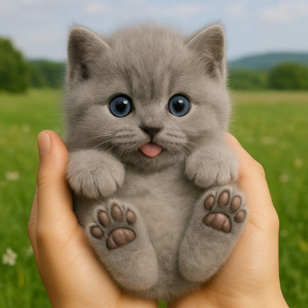 Interactive Grey Robot Kitten Toy with Realistic Movements
