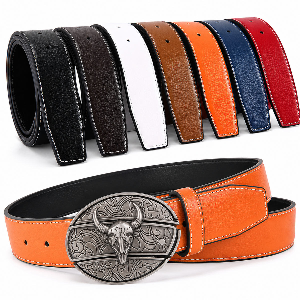 Interchangeable Leather Belt Strap
