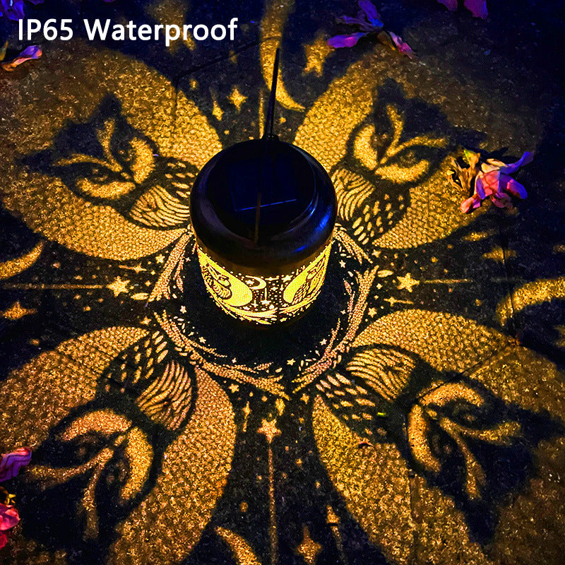 Intricate Metal Shadow Projection Table Lamp with Rechargeable LED