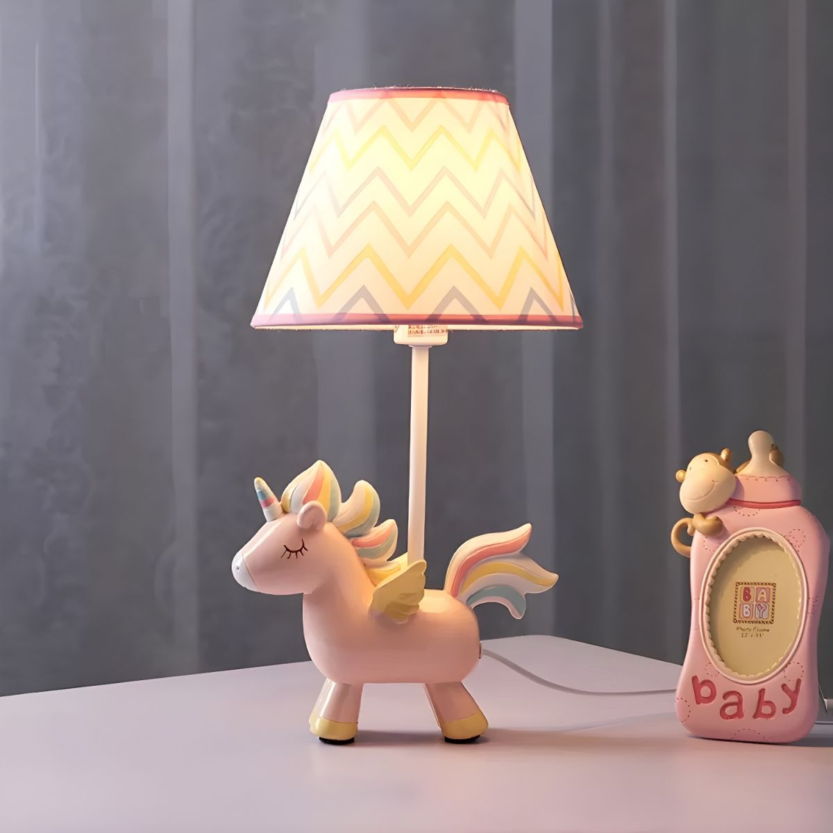 Kids Room Resin Unicorn Table Lamp