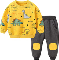 Kids Dino Outfit: Boys Cotton Blend Set