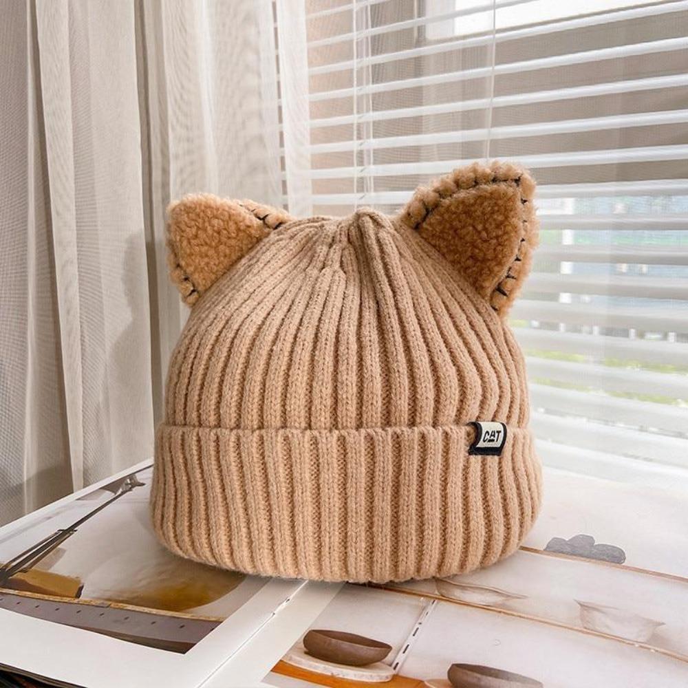 Knitted Winter Hat with Cat Ears - PurrWarm