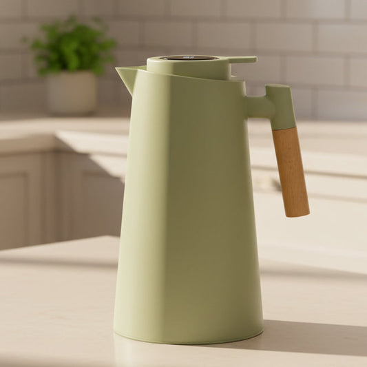 LATTEA THERMO – Double-walled Thermos Flask with Temperature Display and Wooden Handle