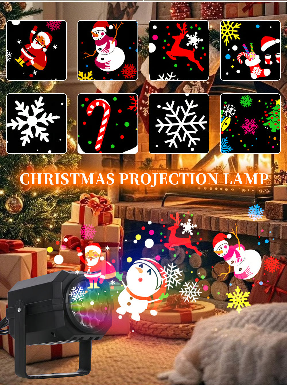 LED Christmas Projection Lamp with 16 Patterns