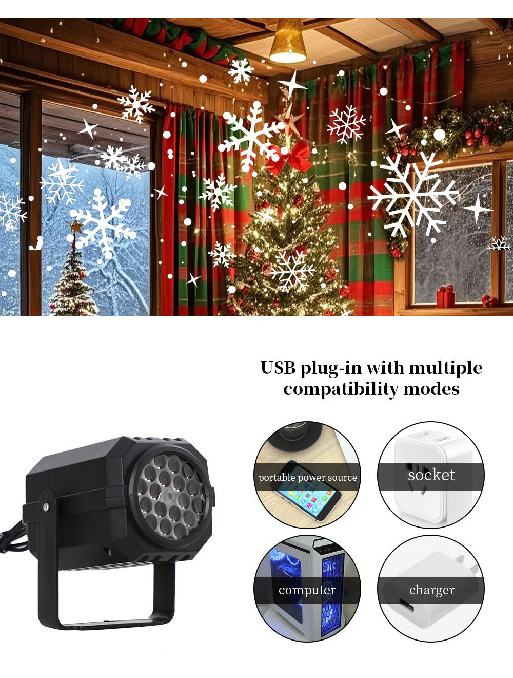 LED Christmas Projection Lamp with 16 Patterns