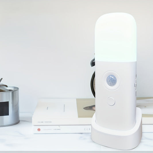 LED Night Light with Motion Sensor – Rechargeable via USB and Adjustable Brightness for Bedrooms and Hallways