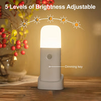 LED Night Light with Motion Sensor – Rechargeable via USB and Adjustable Brightness for Bedrooms and Hallways