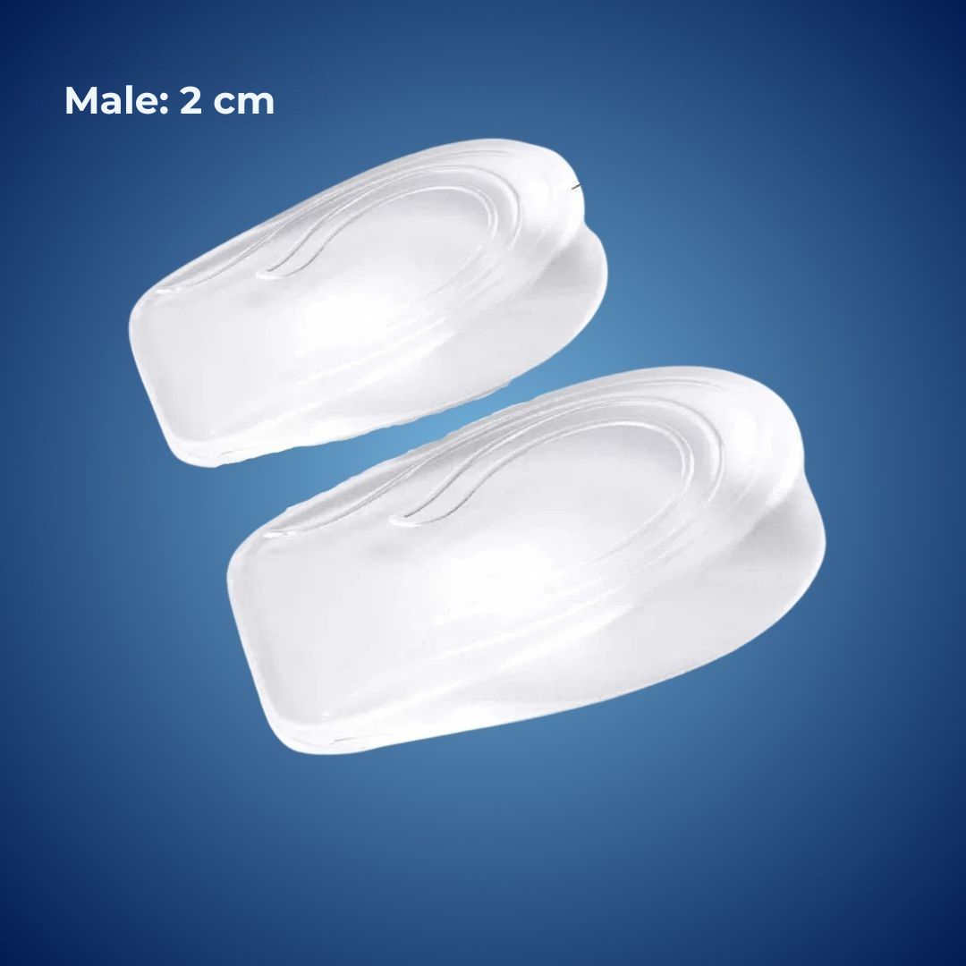 LiftComfort Silicone Gel Heel Lifting Inserts | Height Increase - Pain Relief for Plantar Fasciitis - Shock Absorption - Better Posture Charly