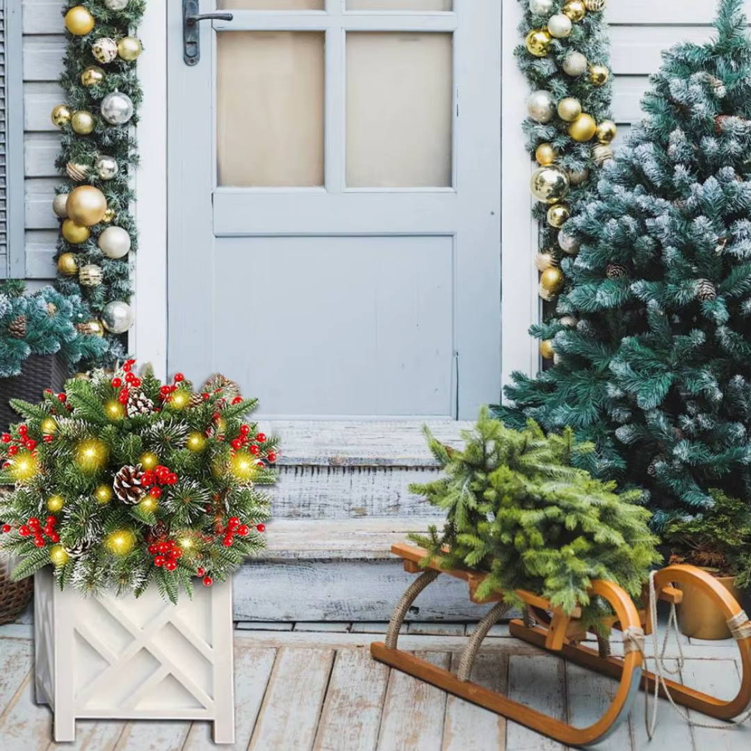 Light-Up Christmas Wreath – For Flower Pots & Decoration