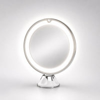 Lighted Makeup Mirror with 10x Magnification, LED Ring Light, and 360° Swivel