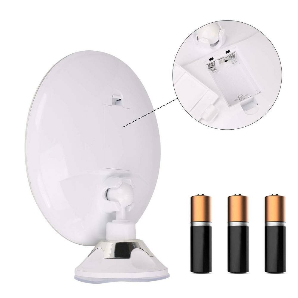 Lighted Makeup Mirror with 10x Magnification, LED Ring Light, and 360° Swivel