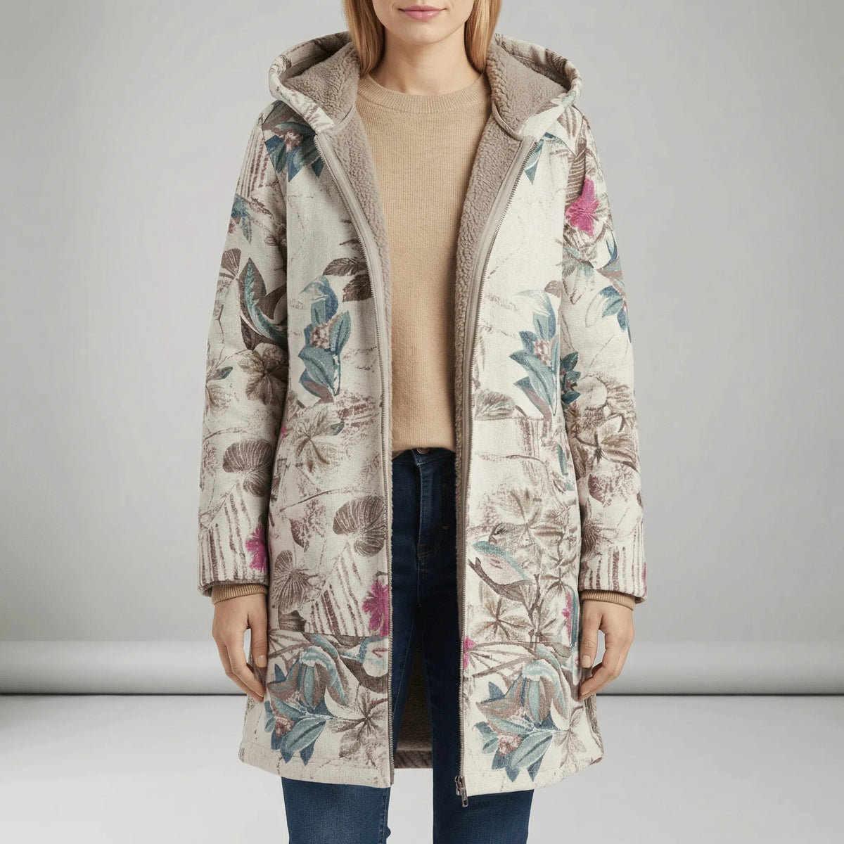 Long Fitted Hooded Jacket