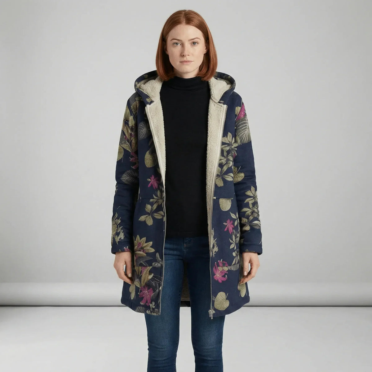 Long Fitted Hooded Jacket