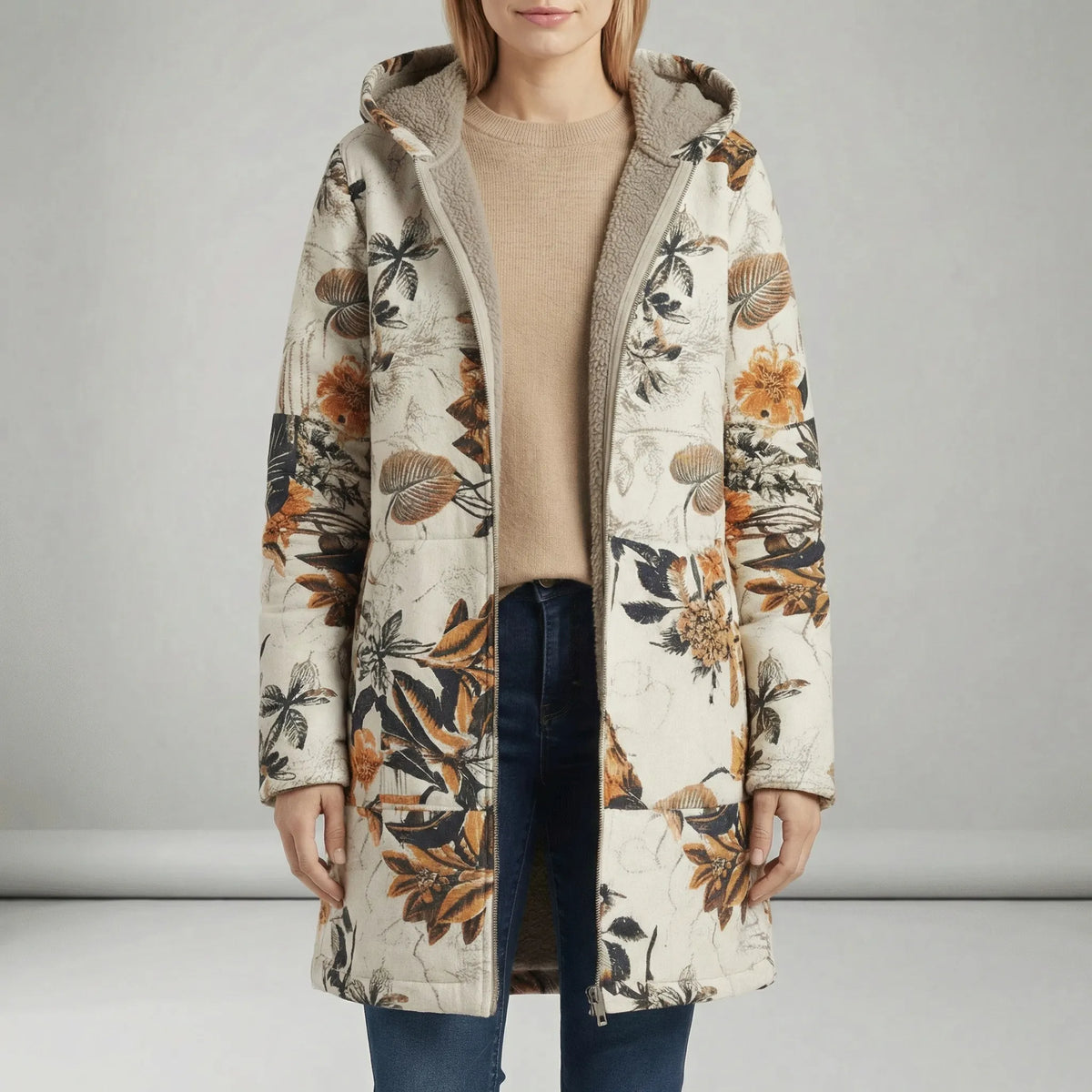 Long Fitted Hooded Jacket