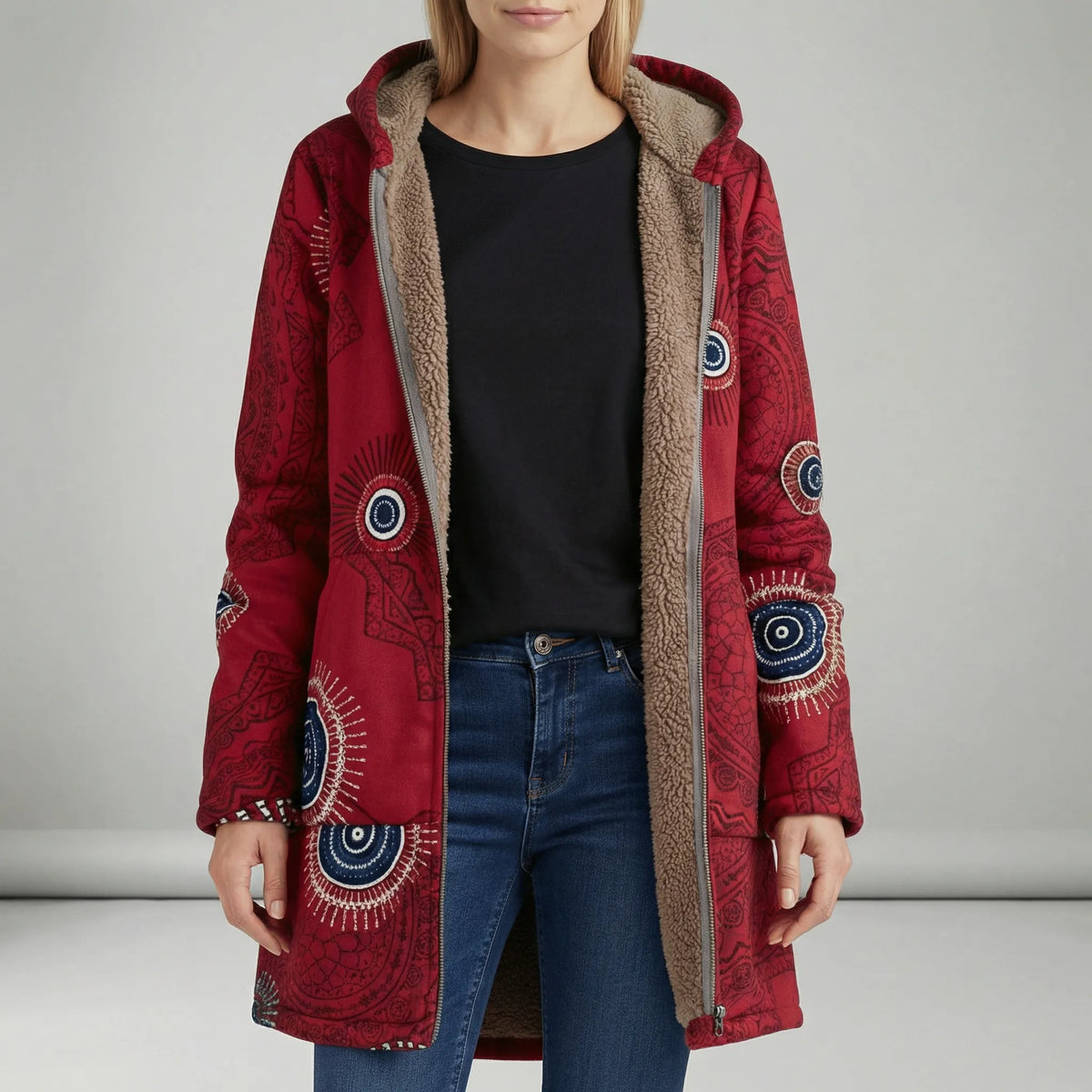 Long Fitted Hooded Jacket