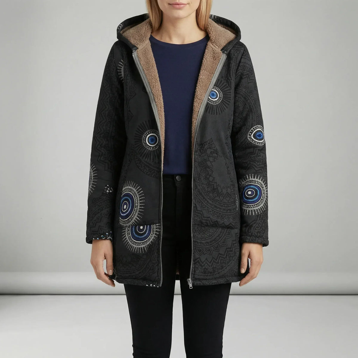 Long Fitted Hooded Jacket
