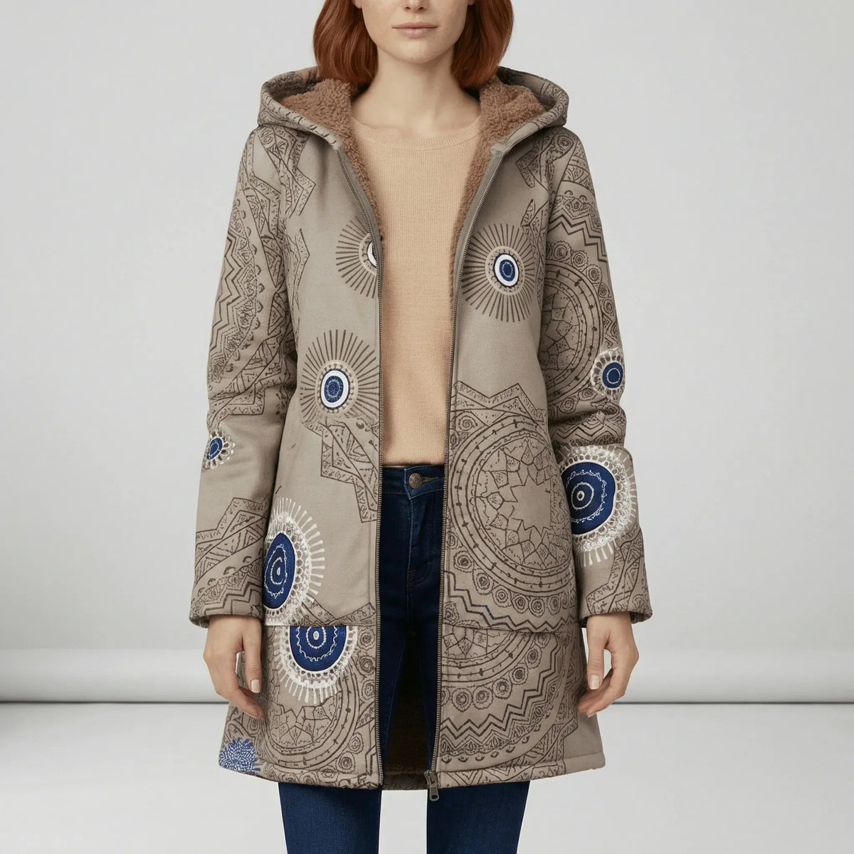 Long Fitted Hooded Jacket