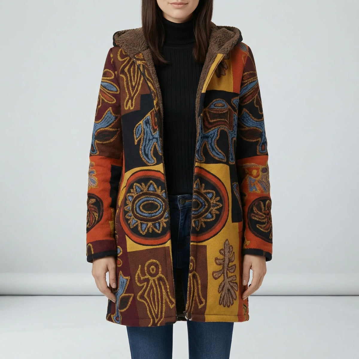 Long Fitted Hooded Jacket