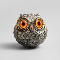 Wise Owl Alloy Figurine - Tabletop Decor & Card Guard
