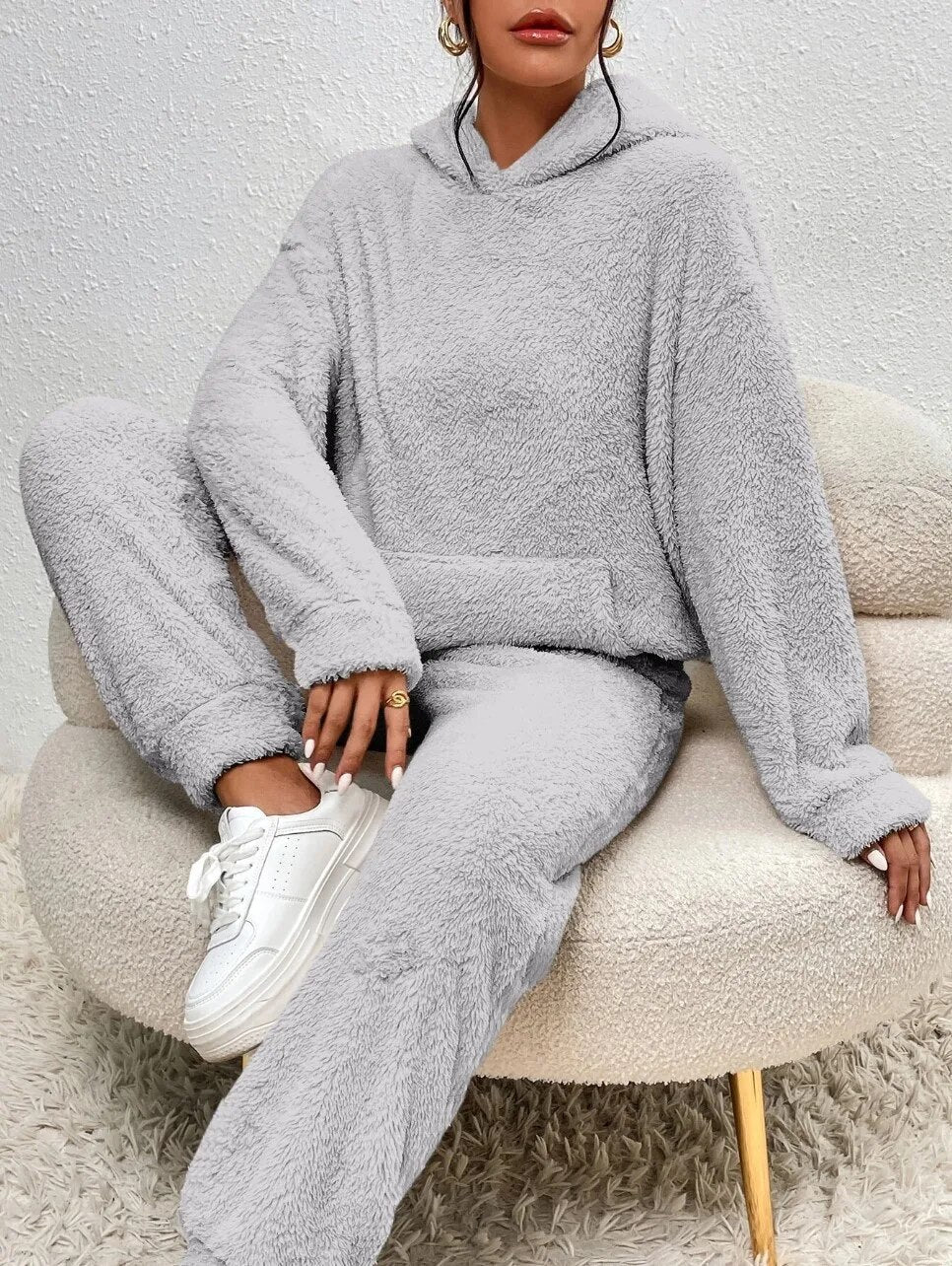 LuxeCuddle Ultra-Comfortable Teddy Hoodie Pajama | Treat Yourself to Unmatched Comfort and Style for Relaxation at Home