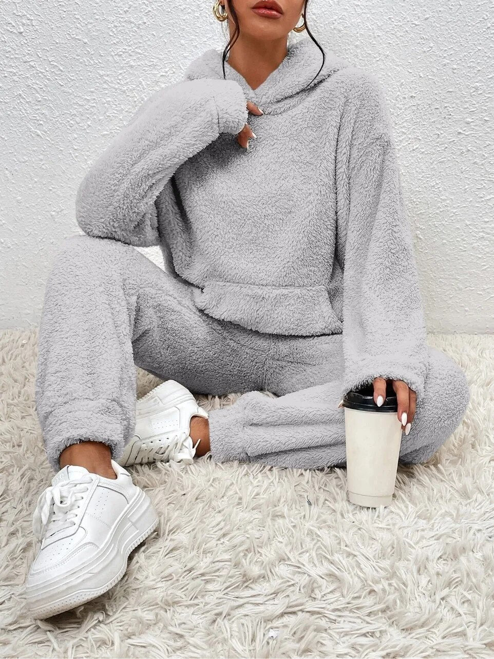 LuxeCuddle Ultra-Comfortable Teddy Hoodie Pajama | Treat Yourself to Unmatched Comfort and Style for Relaxation at Home