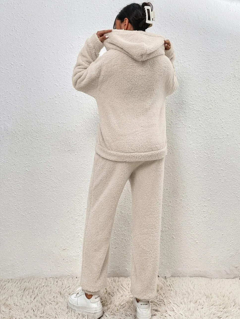 LuxeCuddle Ultra-Comfortable Teddy Hoodie Pajama | Treat Yourself to Unmatched Comfort and Style for Relaxation at Home
