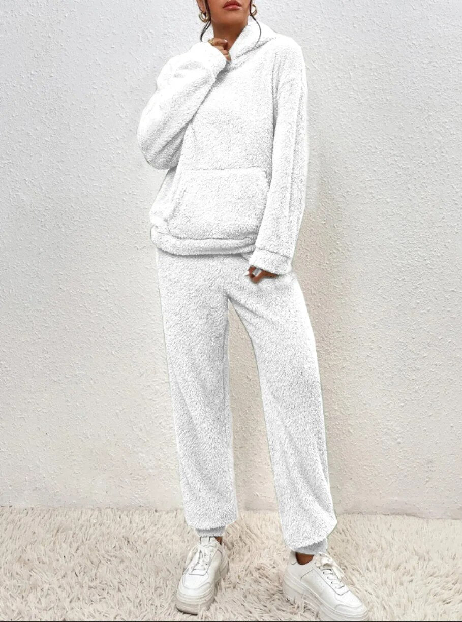 LuxeCuddle Ultra-Comfortable Teddy Hoodie Pajama | Treat Yourself to Unmatched Comfort and Style for Relaxation at Home