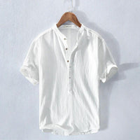 Sisica | Men's Short-Sleeve Linen-Blend Relaxed Fit Shirt