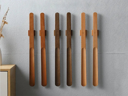Magnetic Wooden Shoe Horn with Wall Mount