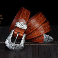 Sisica Western Belt | Genuine Cowhide