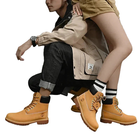 Men's and Women's High Top Boots for Outdoor Activities with Sturdy Sole