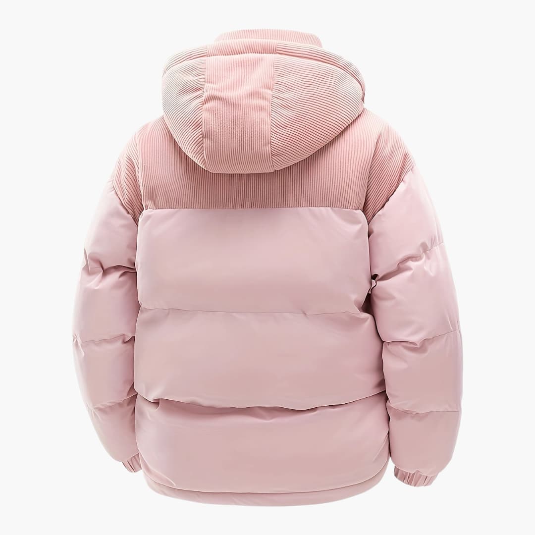 Men's Casual Colorblock Hooded Puffer Jacket