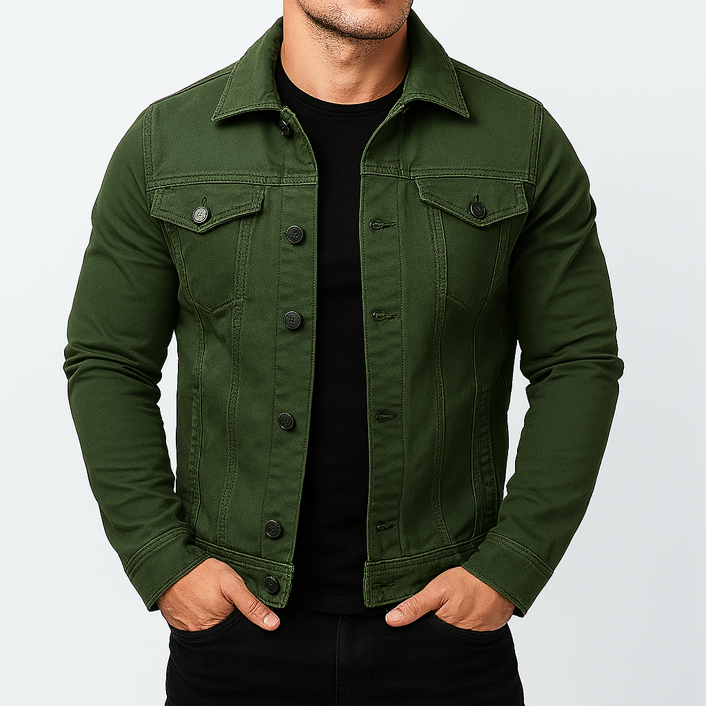 Men's Casual Solid Denim Jacket