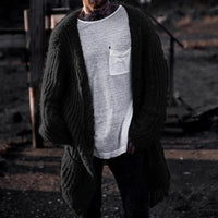 Men's Chunky Knit Open-Front Textured Cardigan