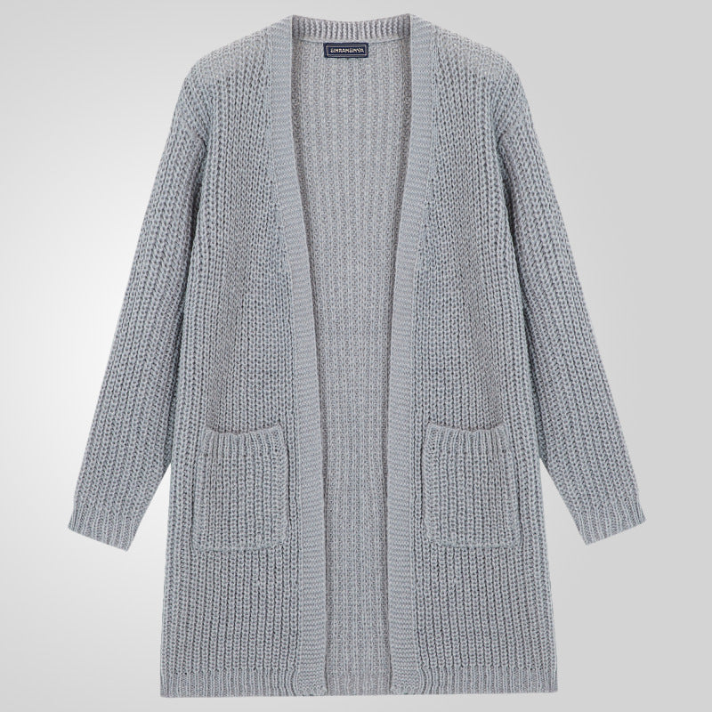 Men's Chunky Knit Open-Front Textured Cardigan