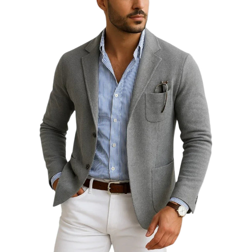 Men's Classic Blazer with Lapel Collar