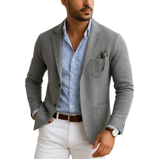 Men's Classic Blazer with Lapel Collar