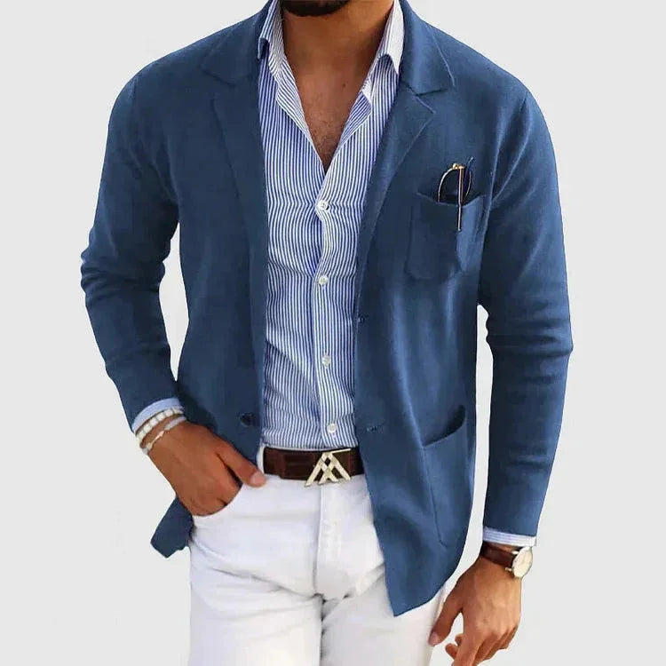 Men's Classic Blazer with Lapel Collar