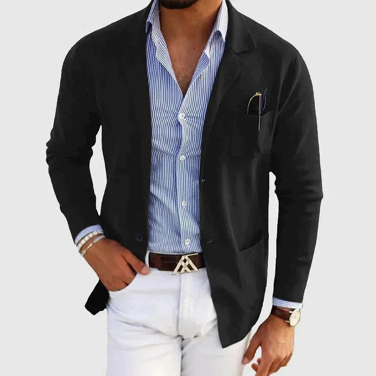 Men's Classic Blazer with Lapel Collar