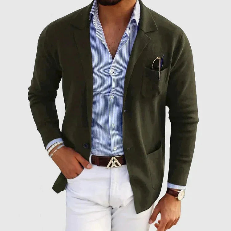 Men's Classic Blazer with Lapel Collar